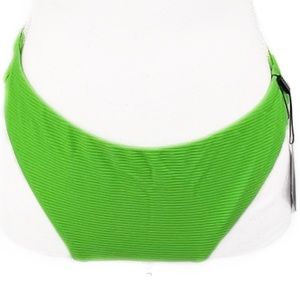 NEW Zaful Neon Kelly Green Ribbed High Cut Moderate Coverage Bikini Bottoms 8